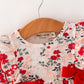 Fall Floral Baby Girl Romper Ruffle Bow Long Sleeve