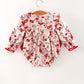 Fall Floral Baby Girl Romper Ruffle Bow Long Sleeve