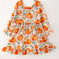 Girls FALL Pumpkin Print Long Sleeve Dress