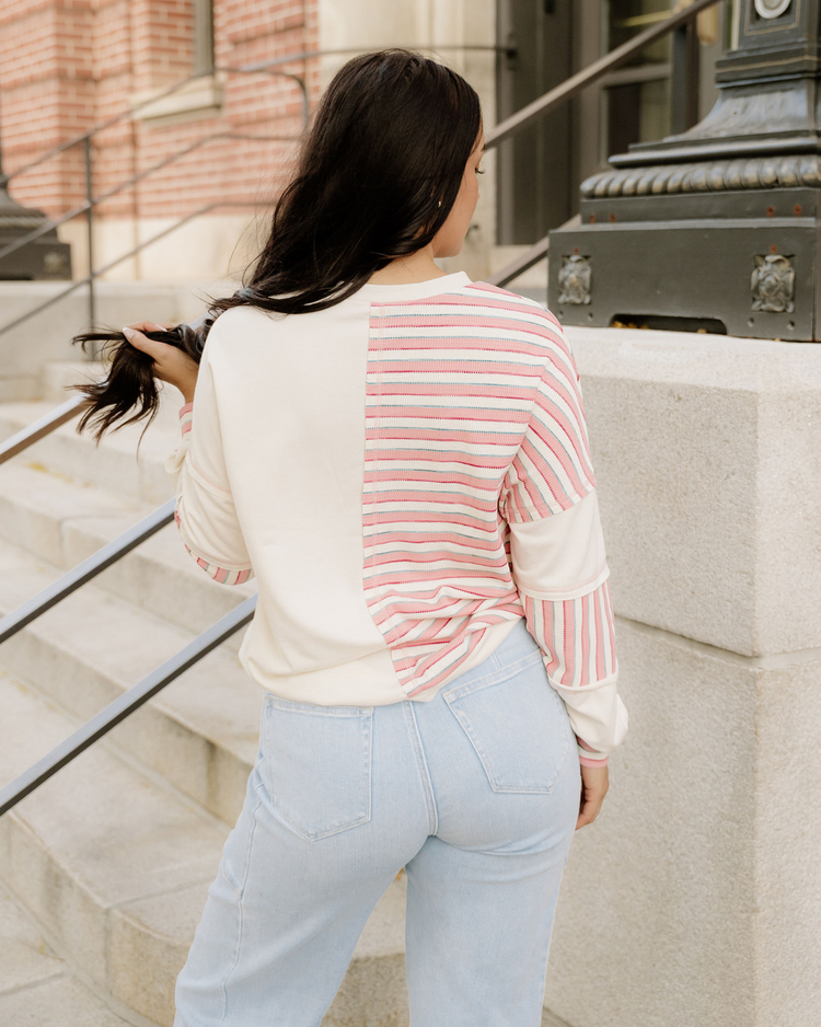 Bennie Colorblock Stripe Henley Pullover