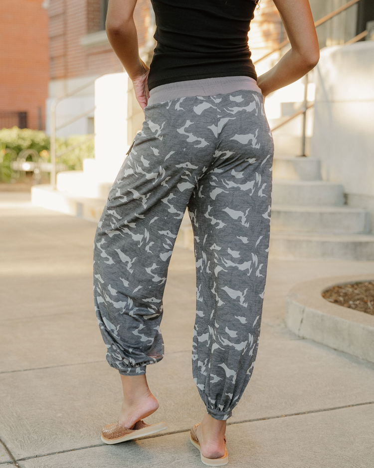 Camo Drawstring Jogger Pants