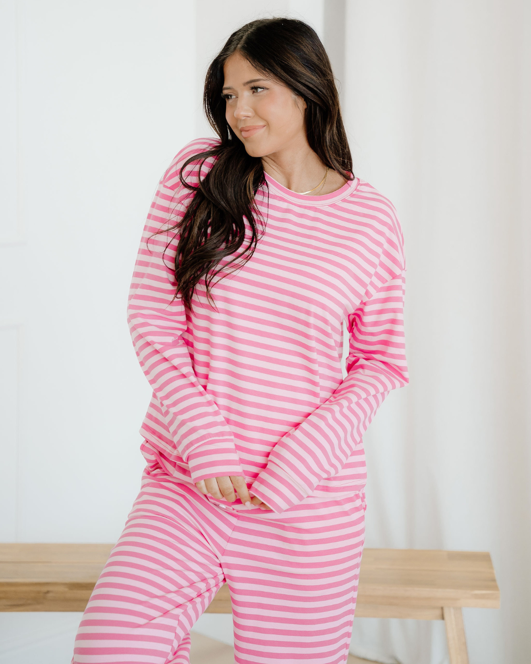 Amayah Striped Button-Front Two-Piece Pant Set