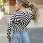 Sheer Checkered Top - Black