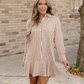 Dallas Striped Ruffle-Hem Shirt Dress