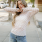 Sheer Checkered Top - Khaki