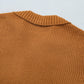 Scottie Ribbed Knit Collar Button Front Long Sleeve Cardigan