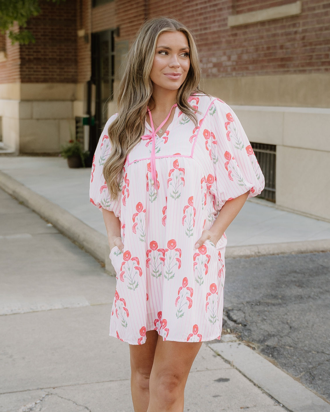 Catherine Puff-Sleeve Floral Mini Dress