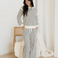 Talia Ruffle Trim Drop Shoulder Top Drawstring Loose Pant Set