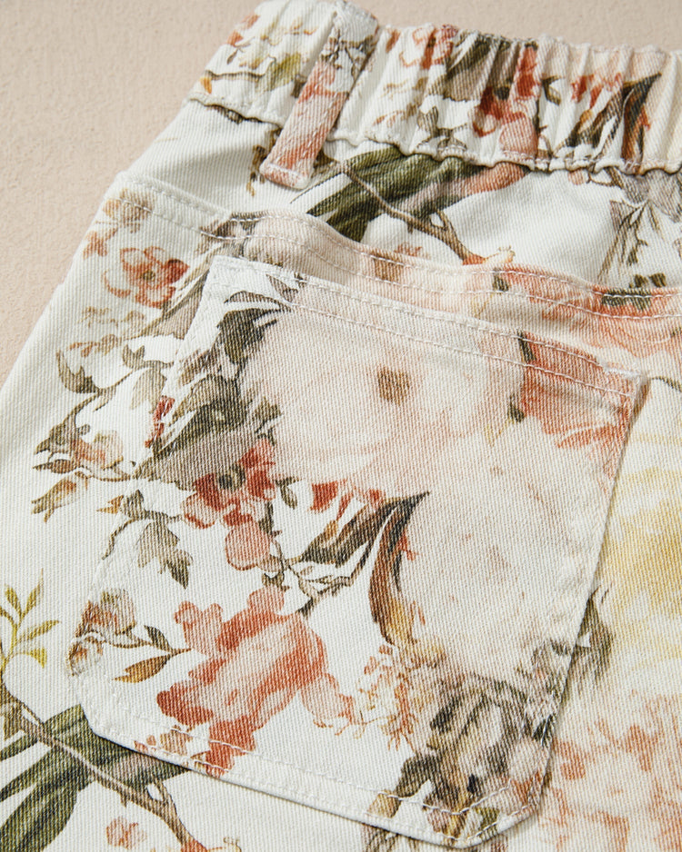 Meadow Floral High-Waist Wide-Leg Jeans