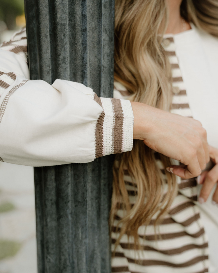 Bennie Colorblock Stripe Henley Pullover