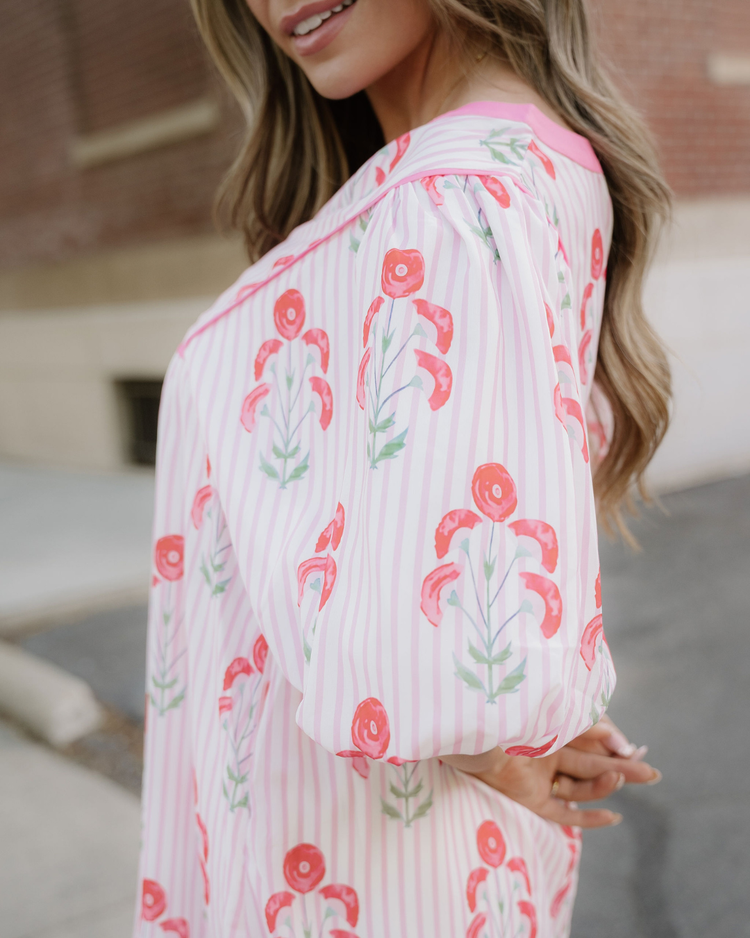 Catherine Puff-Sleeve Floral Mini Dress