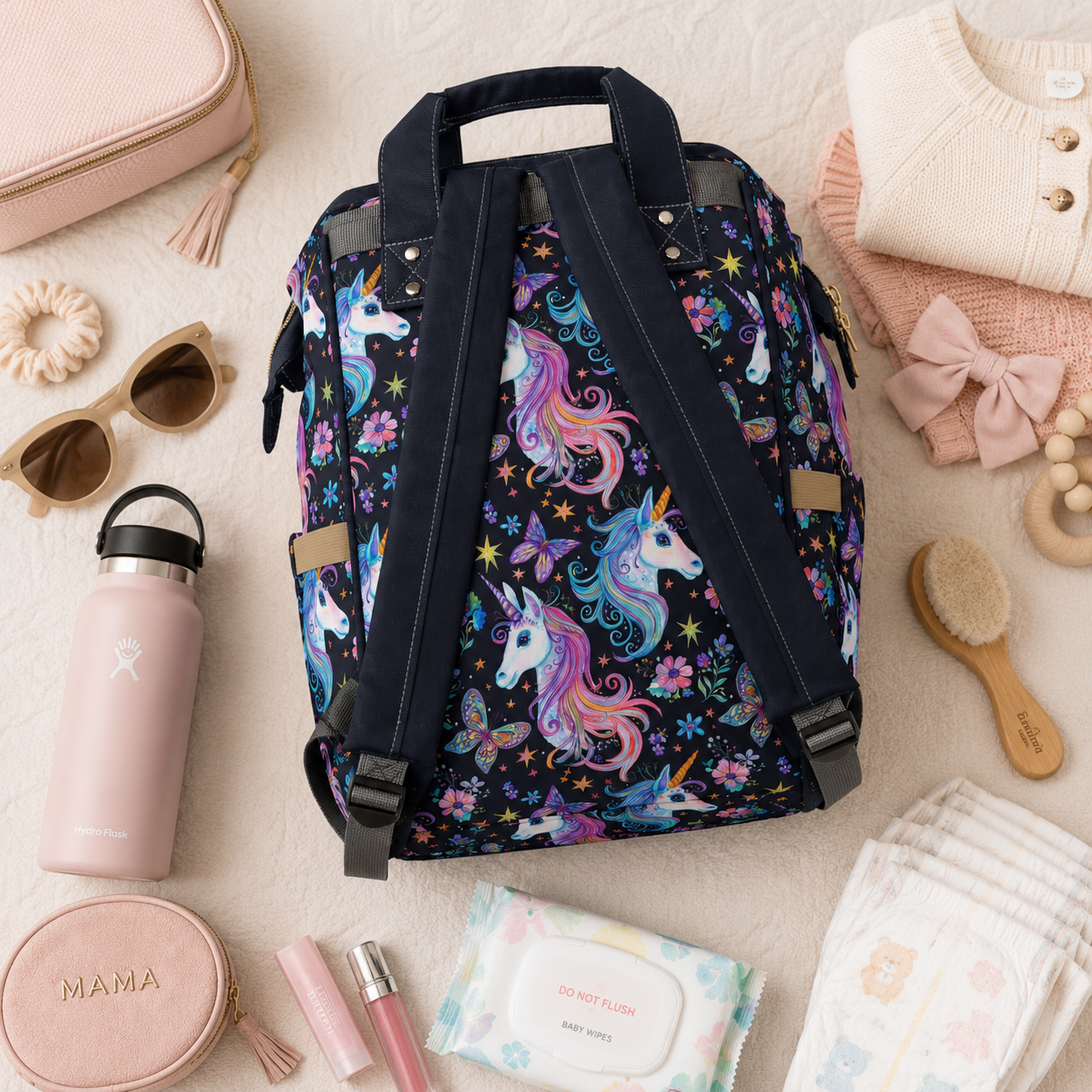 Magical Unicorn Diaper Backpack | Pastel Baby Bag