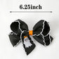 Halloween Ghost Embroidered Black Bow Hairpin