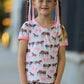 Girls Western Horse Bow Pajamas Set Print