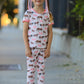 Girls Western Horse Bow Pajamas Set Print