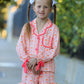 Halloween Thanksgiving Pumpkin Bow Girls Pajama Set