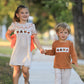 Thanksgiving Boys Embroidered Shirt Gingham Pants Set Fall Outfit