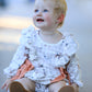 Fall Plaid Dog Print Girls Long Sleeve Romper