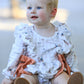 Fall Plaid Dog Print Girls Long Sleeve Romper