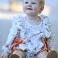 Fall Plaid Dog Print Girls Long Sleeve Romper