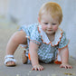 Fall Plaid Baby Girl Romper Pumpkin Bow Peter Pan Collar