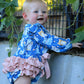 Fall Cat Print Girls Long Sleeve Romper