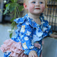 Fall Cat Print Girls Long Sleeve Romper