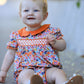 Fall Floral Smocked Petals Collar Girls Bubble Romper