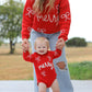 Mom and Me Winter Christmas Red "merry" Pullover Sweater