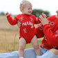 Christmas Candy Cane Merry Knit Baby Romper