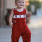 Baby Boys Christmas Reindeer Smocked Red Jonjon