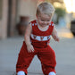 Baby Boys Christmas Reindeer Smocked Red Jonjon