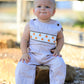 Fall Halloween & Thanksgiving  Pumpkin Smock Embroidered Boys Romper