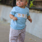 Fall Thanksgiving Plaid Chick Embroidery Smocking Boys Set