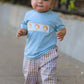 Fall Thanksgiving Plaid Chick Embroidery Smocking Boys Set