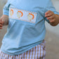 Fall Thanksgiving Plaid Chick Embroidery Smocking Boys Set