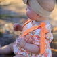 Peach Bow Smocked Floral Baby Bubble