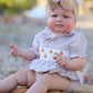 Fall Halloween & Thanksgiving Pumpkin Embroidery Smock Plaid Baby Girl Romper