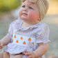 Fall Halloween & Thanksgiving Pumpkin Embroidery Smock Plaid Baby Girl Romper