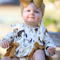 Western Horse Girls Romper Bow Ruffle Long Sleeve