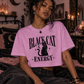 Black Cat Energy Cropped Tee | Vintage Goth Graphic Shirt