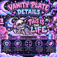 This Is the Life Vanity License Plate | Cosmic Skull Pastel Goth Car Accessory