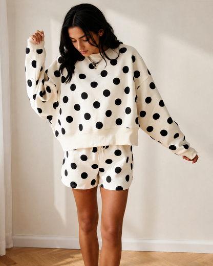 Kaylee Polka-Dot Drawstring Short Set