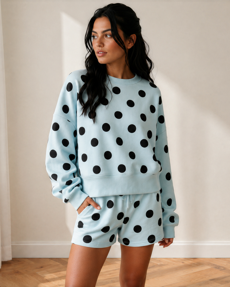 Kaylee Polka-Dot Drawstring Short Set