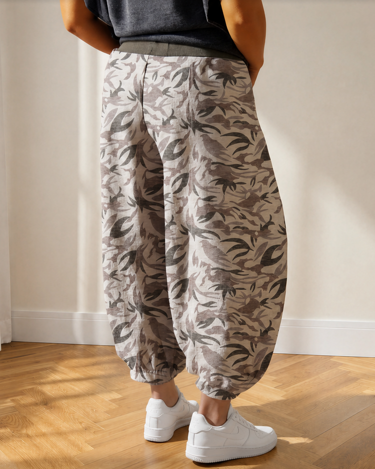 Camo Drawstring Jogger Pants