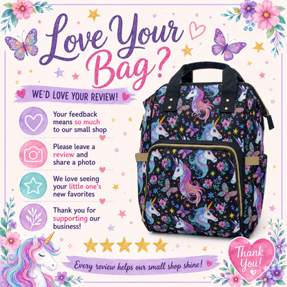 Magical Unicorn Diaper Backpack | Pastel Baby Bag