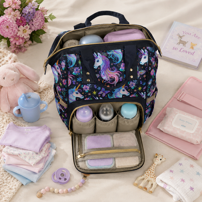 Magical Unicorn Diaper Backpack | Pastel Baby Bag