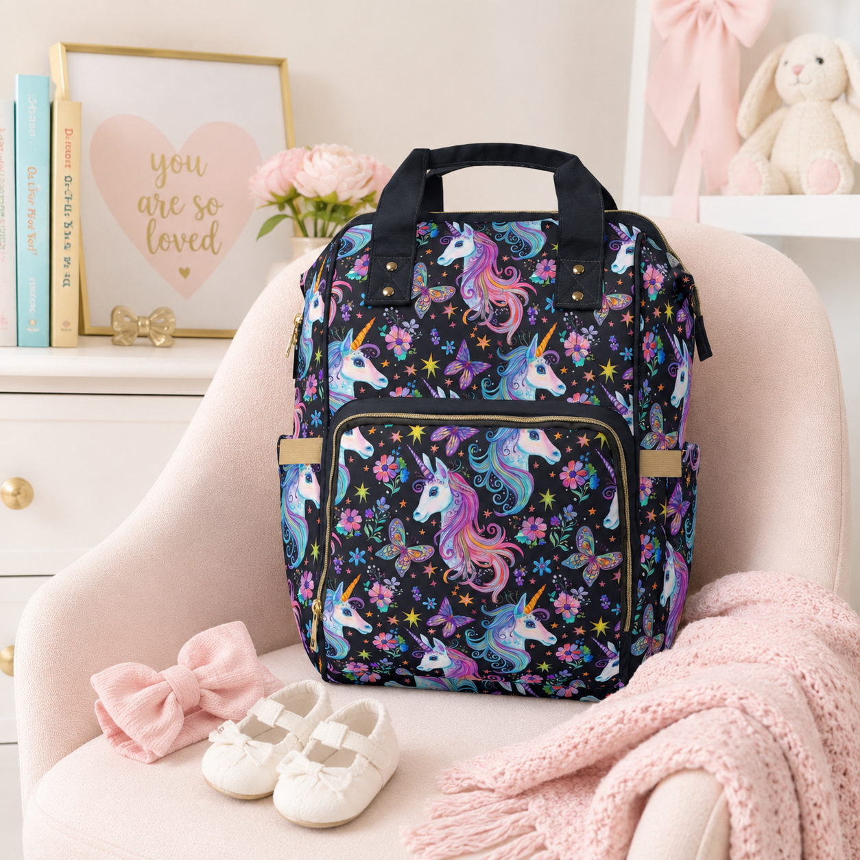 Magical Unicorn Diaper Backpack | Pastel Baby Bag