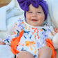 Halloween Bow Print Girls Romper Ruffle Bow Long Sleeve