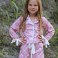 Mommy & me Autumn Check Bow Girls Lapel Pajamas